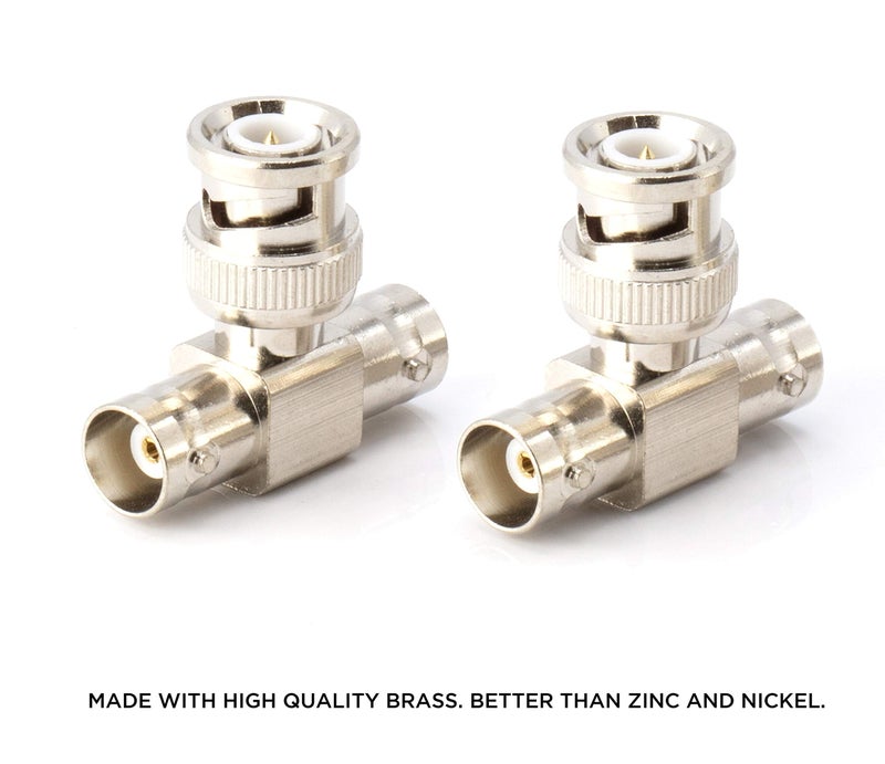 THE CIMPLE CO - BNC T Adapter - T-Shaped Coax Splitter - 1 Male Port to 2 Female Ports, Coaxial Cable Extension - 4 Pack - Image 5